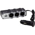 USB 3連シガーソケットチャージャー　（12V/24V対応）［23794］