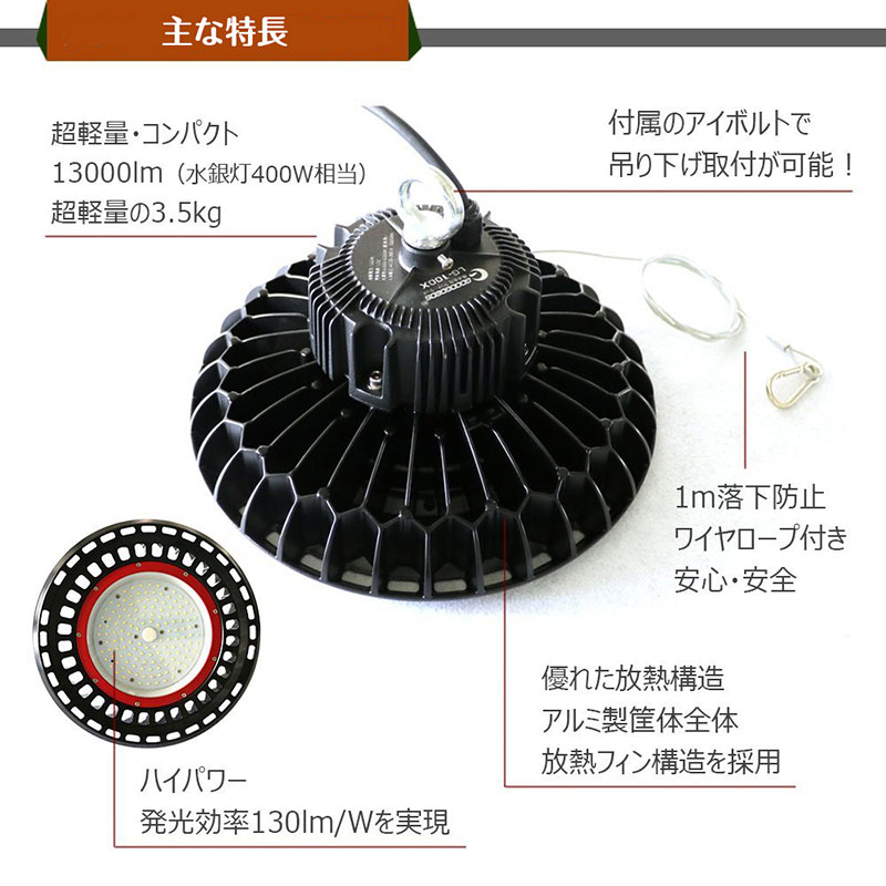 LED����� 100W 12000LM �߷����ߤ겼������120�� ��2�� [62309]