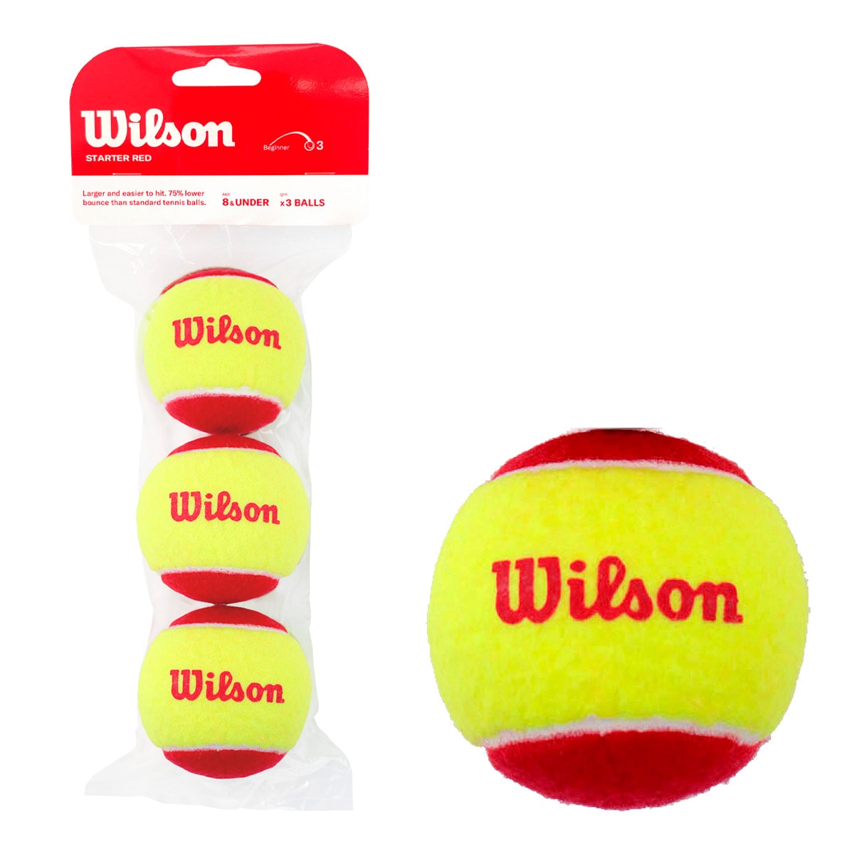 ウイルソン Wilson  テニスボール スターター・イージー・ボール ノンプレッシャー（3球入り） WRT137001
