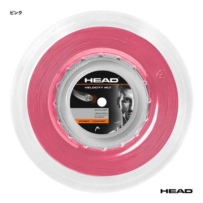 ヘッド HEAD テニスガット ロール ベロシティ マルチ（VELOCITY MLT） 125 ピンク 281414（125p）