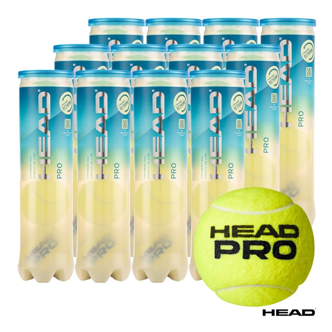 ヘッド HEAD テニスボール 1缶4球入り2箱 ヘッド HEAD テニスボール HEAD PRO（ヘッド・プロ） 4球入 1箱（12缶