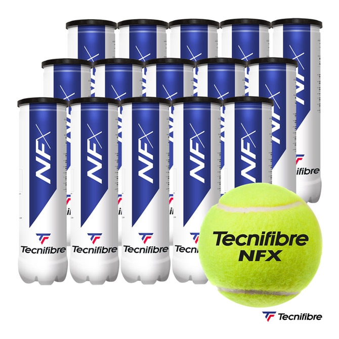 テクニファイバー Tecnifibre テニスボール NFX（エヌエフエックス） 4球入 1箱（15缶/60球） 60NFJP4X15
