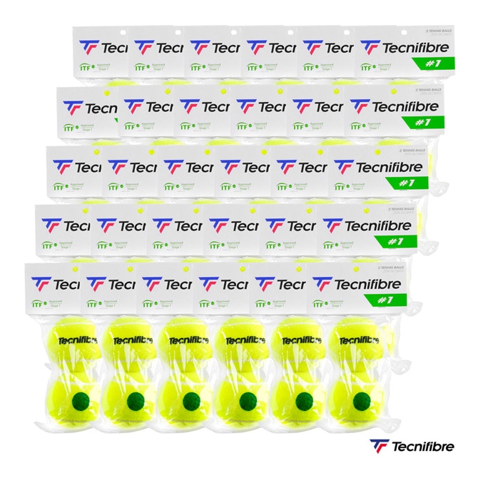テクニファイバー Tecnifibre テニスボール ＃1 BALL stage1（ステージ1） 2球入 1箱（30パック/60球） 60JP1X30X2