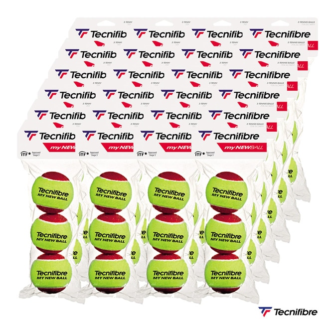 テクニファイバー Tecnifibre テニスボール MY NEW BALL stage3（ステージ3） 3球入 1箱（24パック/72球） 63BALMYNEW