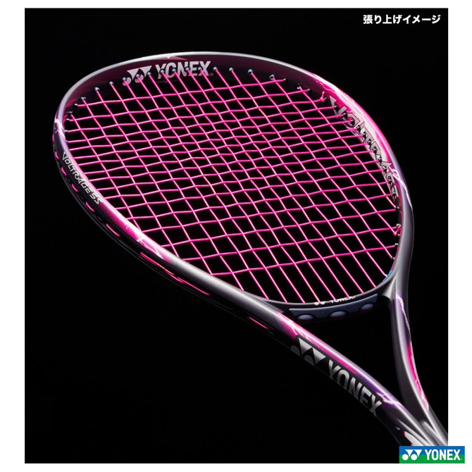 YONEX テニスラケット ブラックピンク ヨネックス YONEX ガット ソフトテニス用 単張り サイバーナチュラル