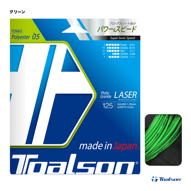 トアルソン TOALSON テニスガット 単張り ポリグランデ レイザー（POLY