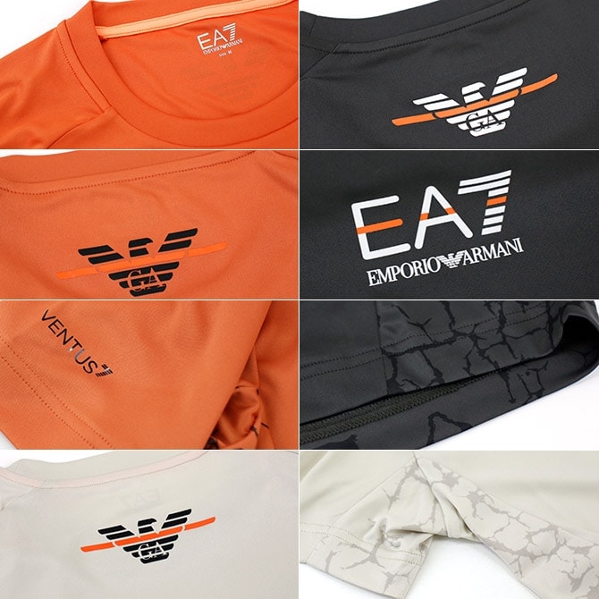 アルマーニ　テニスウエア　EA7 VENTUS 黒 スポーツTシャツ アルマーニ テニスウエア EA7 VENTUS 黒 スポーツTシャツ Tennis Pro T