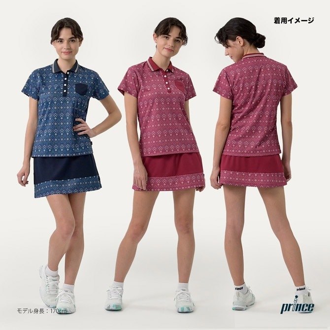 プリンス レディース ポロシャツ&スカート上下セット プリンス Prince テニスウェア レディース 【上下セット】ポロシャツ