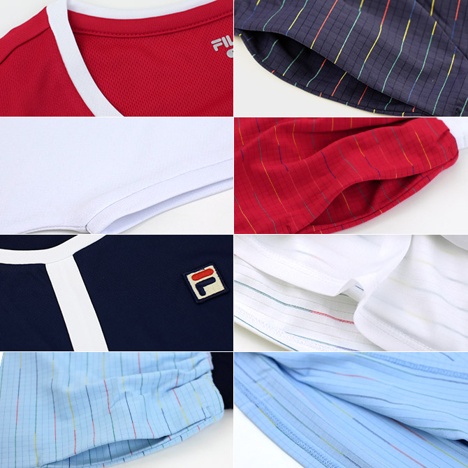 FILA フィラ　テニスウェア　ワンピース　赤　白　Lサイズ　 ボーダー テニス/ソフトテニス,ウェアのフィラ FILA レディース テニス