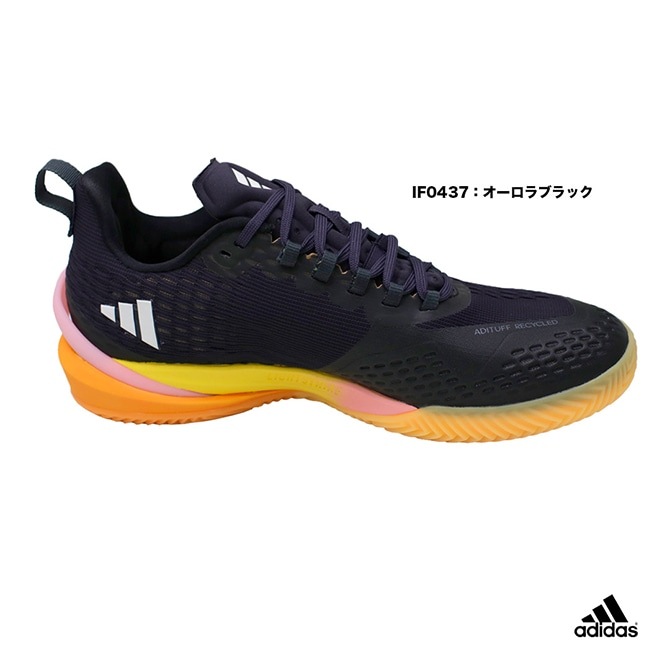 adidas テニスシューズ 紫/青/黒 adidas バリケード テニスシューズ 青