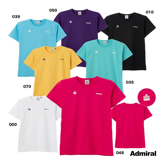 Admiral テニスウェア Lサイズ 白水色 アドミラル Admiral テニスウェア レディス ベーシックTシャツ ANLA401
