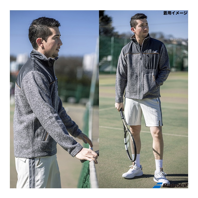 【新品/未使用】バボラ　テニスウェア上下 Mサイズ 黒/グレー Babolat（バボラ） テニスウェア ウインドブレーカーパンツ メンズ