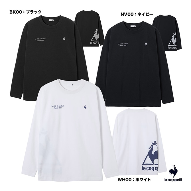 ルコックスポルティフ LCS ウェア メンズ コットンライクポリエステルビッグロゴ長袖Tシャツ LU5FLT00M