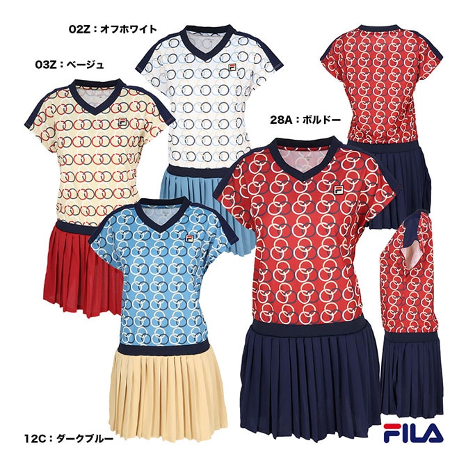 新品★ フィラ テニスウエア メッセージプリント フリル ワンピース M フィラ FILA テニスウェア レディス ワンピース EL0203
