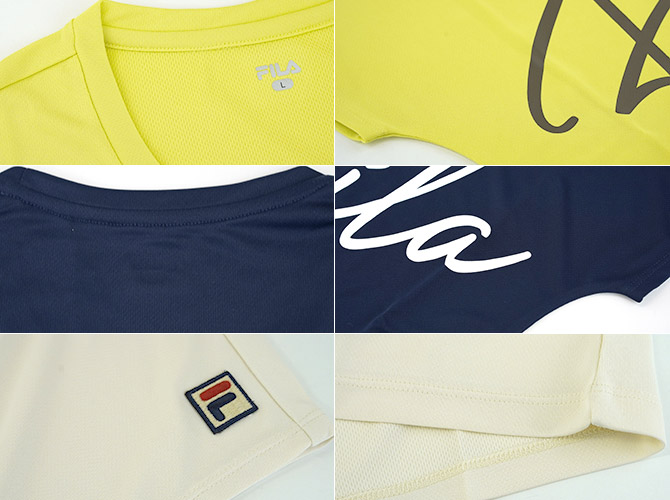 FILA テニスウェア セットアップ Lサイズ ネイビー/イエロー FILA テニスウェア セットアップ Lサイズ ネイビー/イエロー FILA