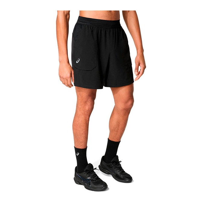 On テニスウェア　米国Mサイズ　ブラック アシックス asics テニスウェア メンズ 7インチショーツ 2041A357（001