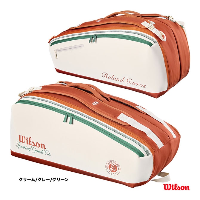 �����륽�� Wilson �ƥ˥��Хå� ������󥮥���� 9PK �饱�åȥХå� ROLAND GARROS 9PK RACKET BAG WR8052801001