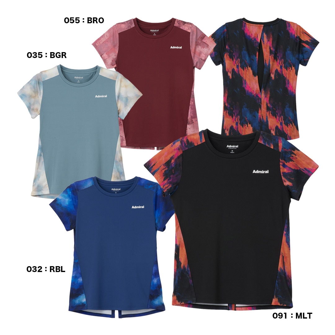アドミラル Admiral テニスウェア レディス バックレイヤードスリットグラフィックTEE ATLA639