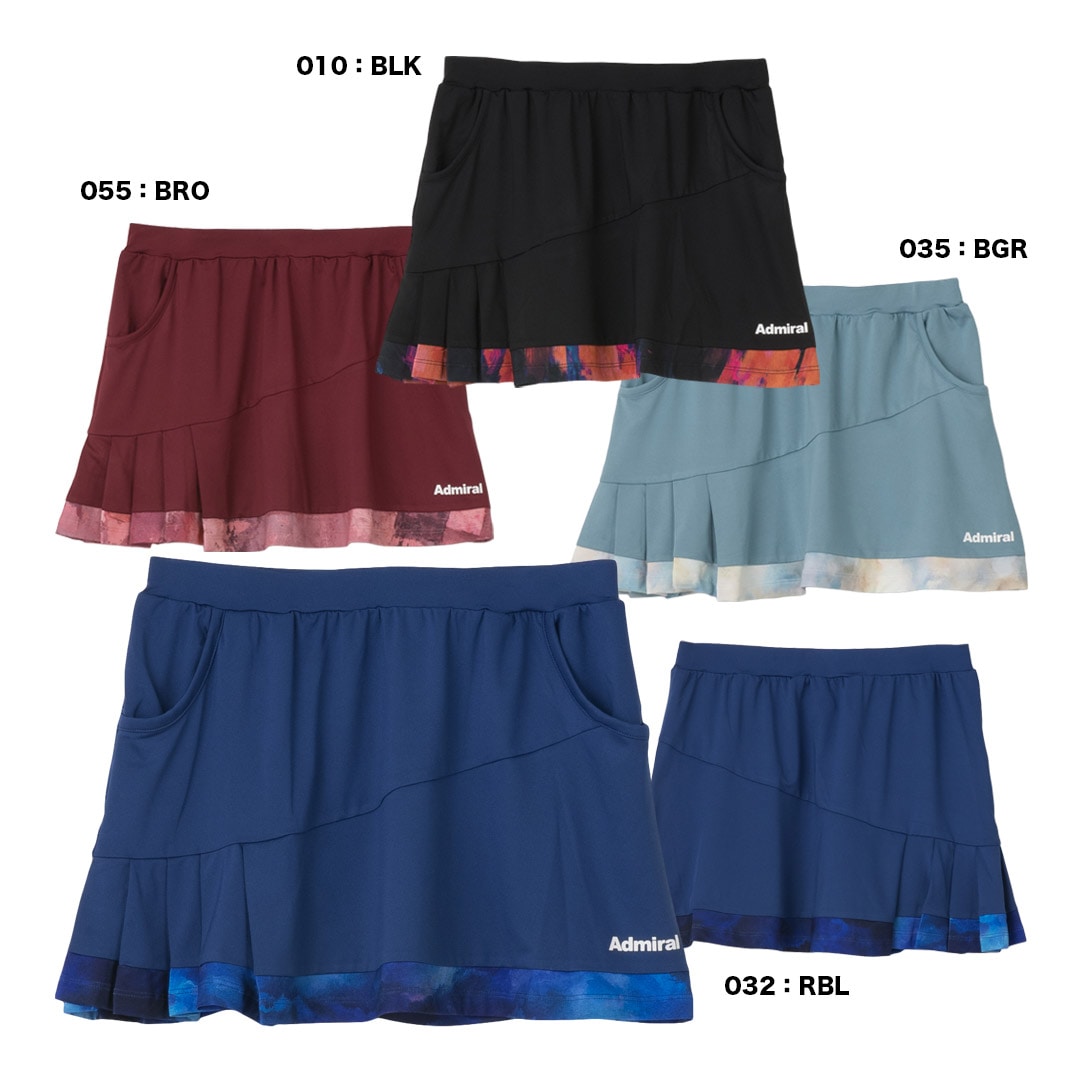 アドミラル Admiral テニスウェア レディス アシメプリーツグラフィックヘムスコート ATLA643
