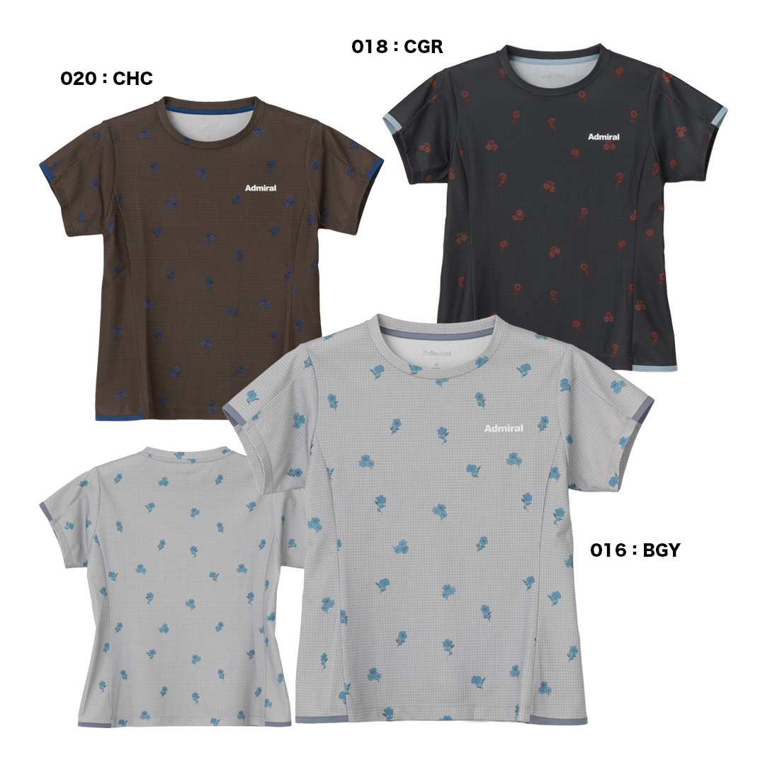 アドミラル Admiral テニスウェア レディス フラワーグレンチェックサイドフレアTEE ATLA655