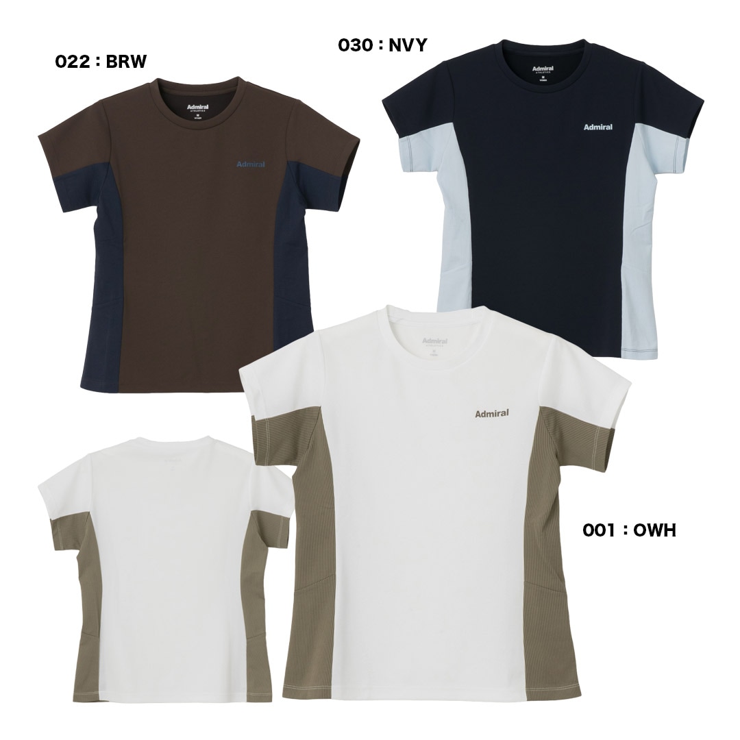 アドミラル Admiral テニスウェア レディス サイドフレアバイカラーTEE ATLA667