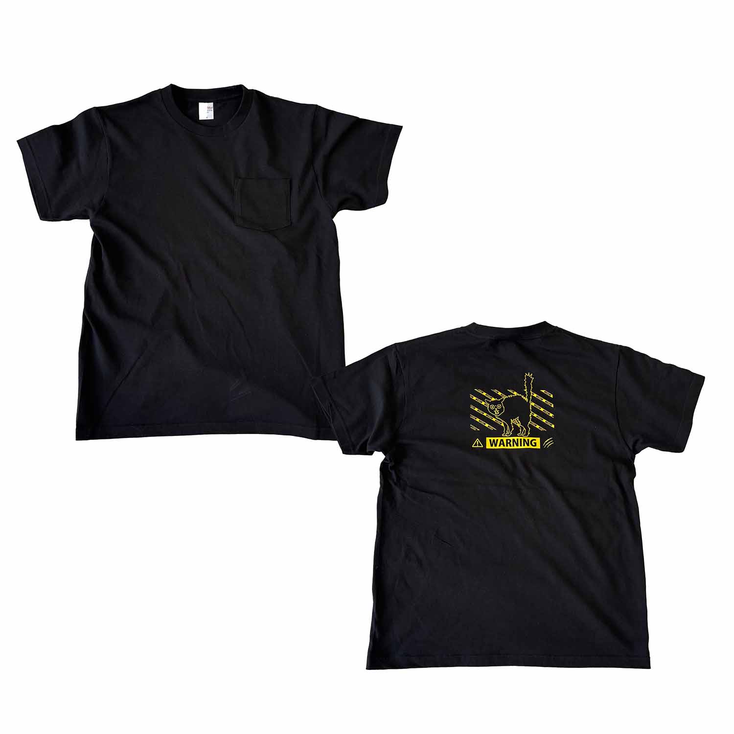【MEOW】warning　ポケット付きTシャツ