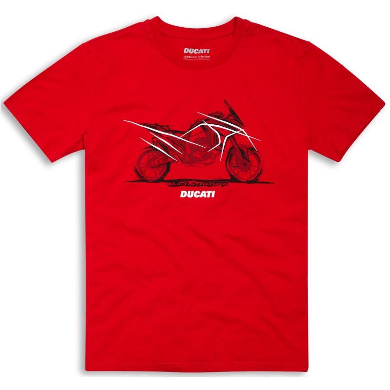 Multistrada V4 Short Sleeve T-Shirt Red | ムルティストラーダ V4 ショートスリーブTシャツ レッド 【ドゥカティアパレル】