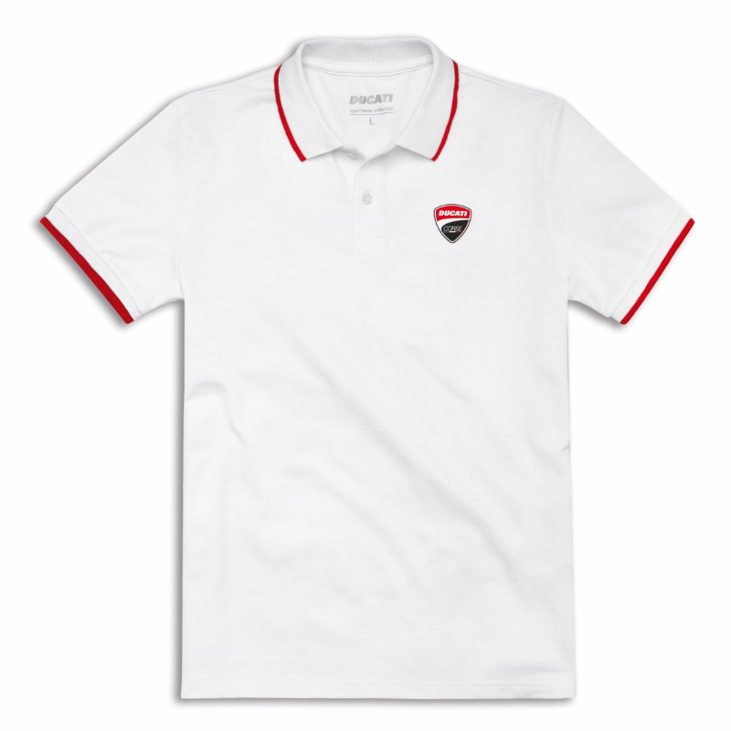 DC Logo white | ショートスリーブポロシャツ ホワイト【ドゥカティ アパレル】