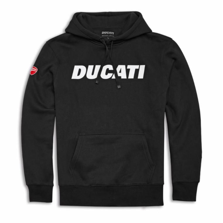 【NEW】Essential Black | フード付きスウェット ブラック【ドゥカティ アパレル】