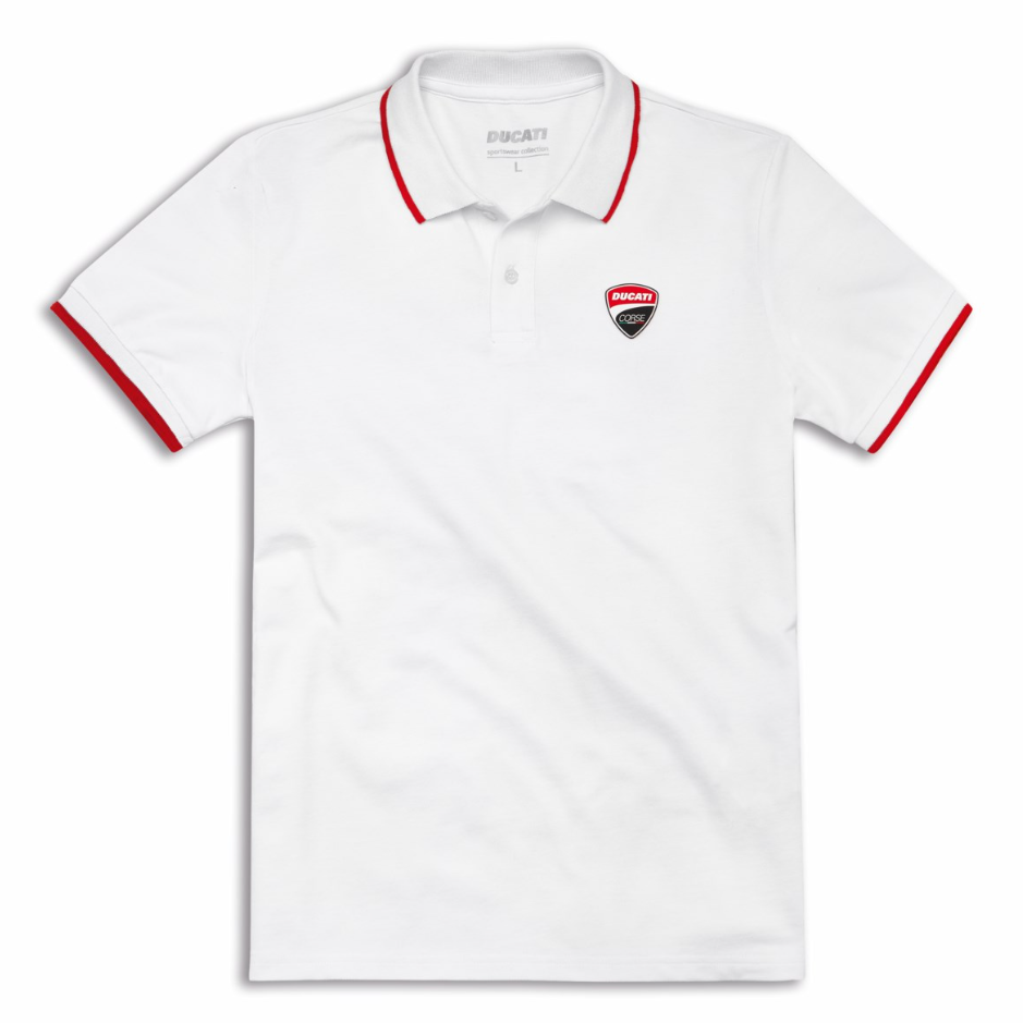 DC Logo white | ショートスリーブポロシャツ ホワイト【ドゥカティ アパレル】