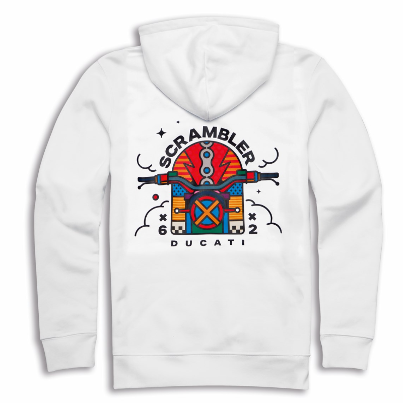 Energy Van Orton White |  フード付きスウェット ホワイト【ドゥカティ アパレル】