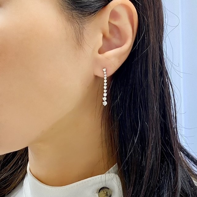 小物などお買い得な福袋 K18WGダイヤモンドラインピアス | Category,ピアス・イヤリング アクセサリー