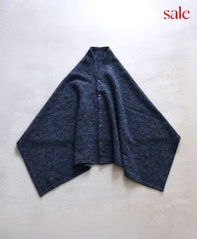 [10% > 20%OFF] Engineered Garments (���󥸥˥����ɥ�������) ��Button Shawl - Heather Navy Sweater Knit��