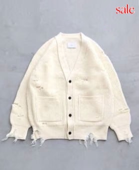 トップス stein MILLED DAMAGE KNIT KNIT CARDIGAN 20%OFF] ssstein(シュタイン) 