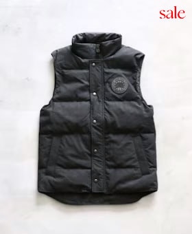 [10%OFF] CANADA GOOSE (���ʥ�������) ��Garson Vest Crinkle Cotton��-BLACK DISC-��