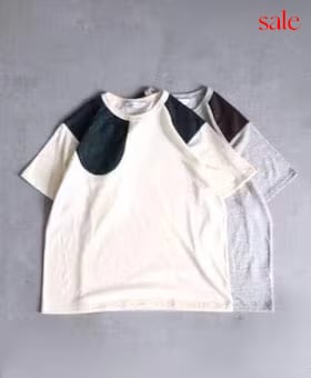 [30%OFF] Sasquatchfabrix.(��������å��ե��֥�å���) ��2TONE SHOULDER PK T-SHIRT