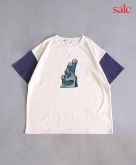 [20%OFF] Sasquatchfabrix.(��������å��ե��֥�å���) �ȡ�CUBISM PEACE�� 2TONE H/S T-SHIRT