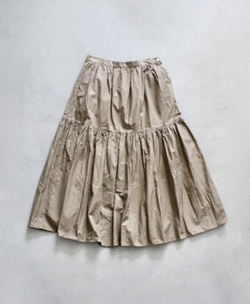 WOMEN'S】TOUJOURS（トゥジュー）“Ruffled Maxi Skirt -COTTON TRIPLE