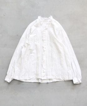 ��WOMEN'S��TOUJOURS�ʥȥ����塼�ˡ�Pin Tuck Ruffle Shirt - COTTON*SILK FAILLE CLOTH-��