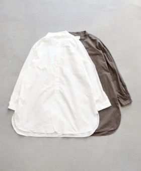 WOMEN'STOUJOURSʥȥ塼ˡClassic Band Collar Shirt -SHADOW GLEN PLAID COTTON CLOTH-