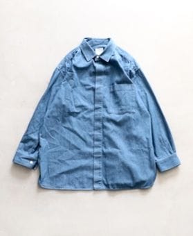 WOMEN'STOUJOURSʥȥ塼ˡBio Washed Baggy Shirt -6.5OZ. ORGANIC COTTON DENIM CLOTH-