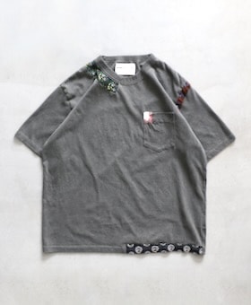 NOMARHYTHM TEXTILE (�Ρ��ޥꥺ��ƥ���������) ��Patchwork Garment Dyed Tee Shirt��