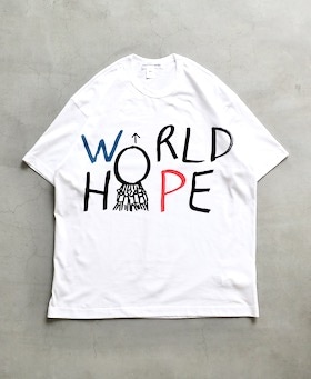 新品 コムデギャルソンシャツ プリントビッグTシャツ WORLD HOPE S COMME des GARCONS SHIRT(コム デ ギャルソン シャツ) 