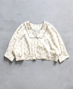 ��WOMEN'S��TOUJOURS�ʥȥ����塼�ˡ�Piping Bolero Blouse -FINE COTTON GAZE PIGMENT FLORAL PRINT CLOTH-