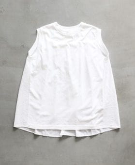 ��WOMEN'S��TOUJOURS�ʥȥ����塼�ˡ�Sleeveless Combination T-shirt -CUTWORK EMBROIDERY COTTON CLOTH-��