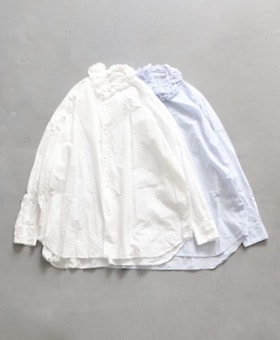 ��9.7 Release / WOMEN'S��TOUJOURS�ʥȥ����塼�ˡ�Neck Ruffle Shirt -FINE YARN COTTON CLOTH-��