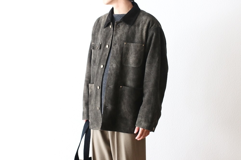 SEVEN BY SEVEN (֥Х֥) "LEATHER MICHIGAN CHORE COAT Goat suede Antique finish"