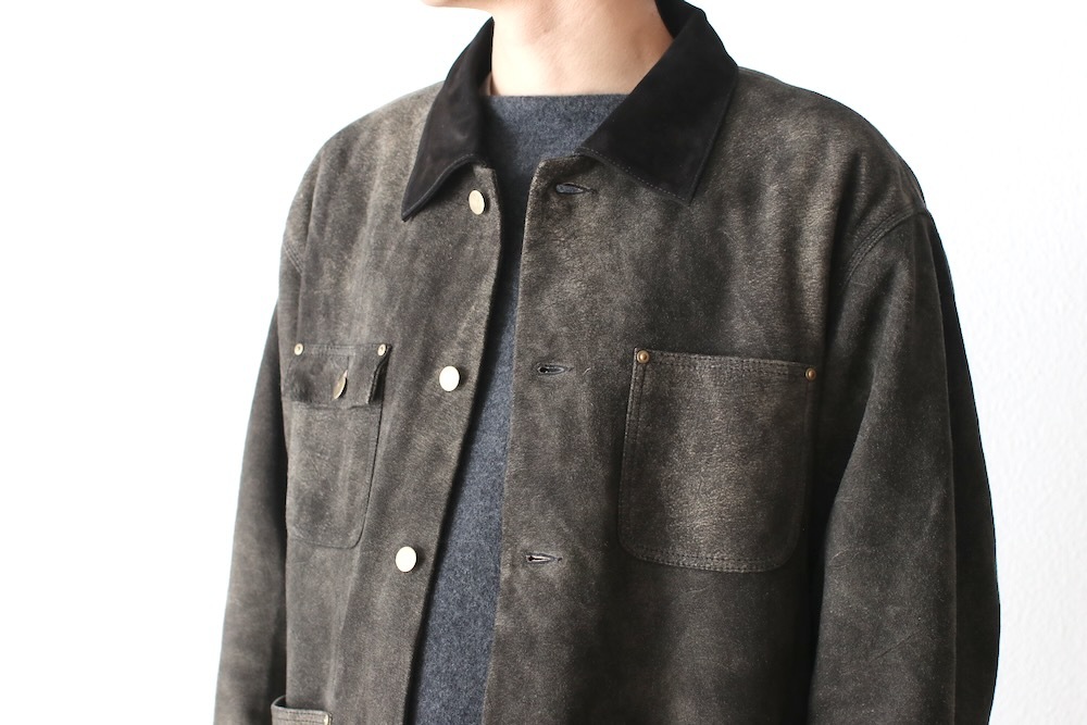 SEVEN BY SEVEN (֥Х֥) "LEATHER MICHIGAN CHORE COAT Goat suede Antique finish"
