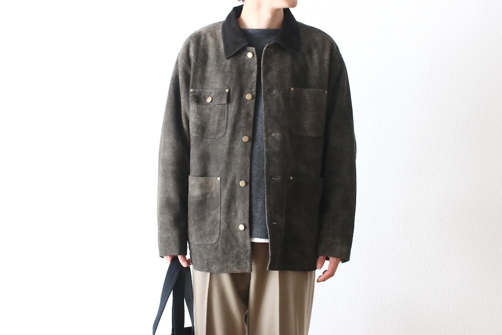 SEVEN BY SEVEN (֥Х֥) "LEATHER MICHIGAN CHORE COAT Goat suede Antique finish"