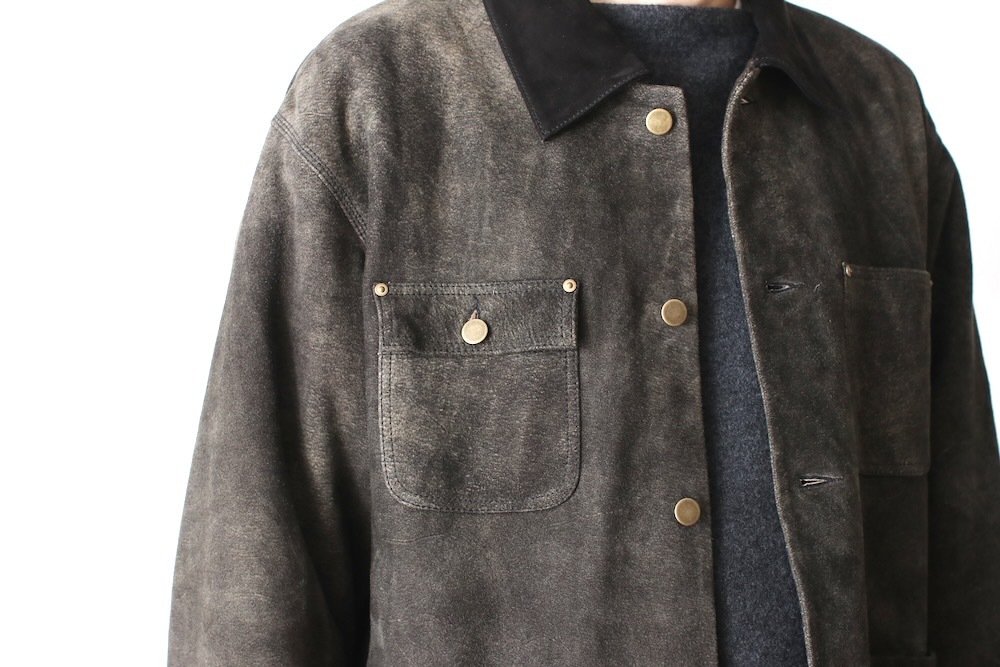 SEVEN BY SEVEN (֥Х֥) "LEATHER MICHIGAN CHORE COAT Goat suede Antique finish"